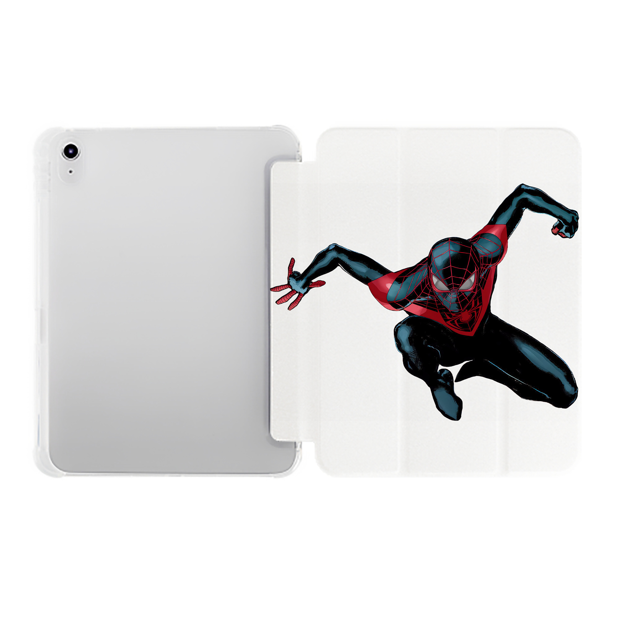（画像用） Spider Man スパイダーマン IPad ケース ペン収納付き 三つ折りスタンド PUレザー×シリコン 対応機種9.5/10.5/10.9インチ